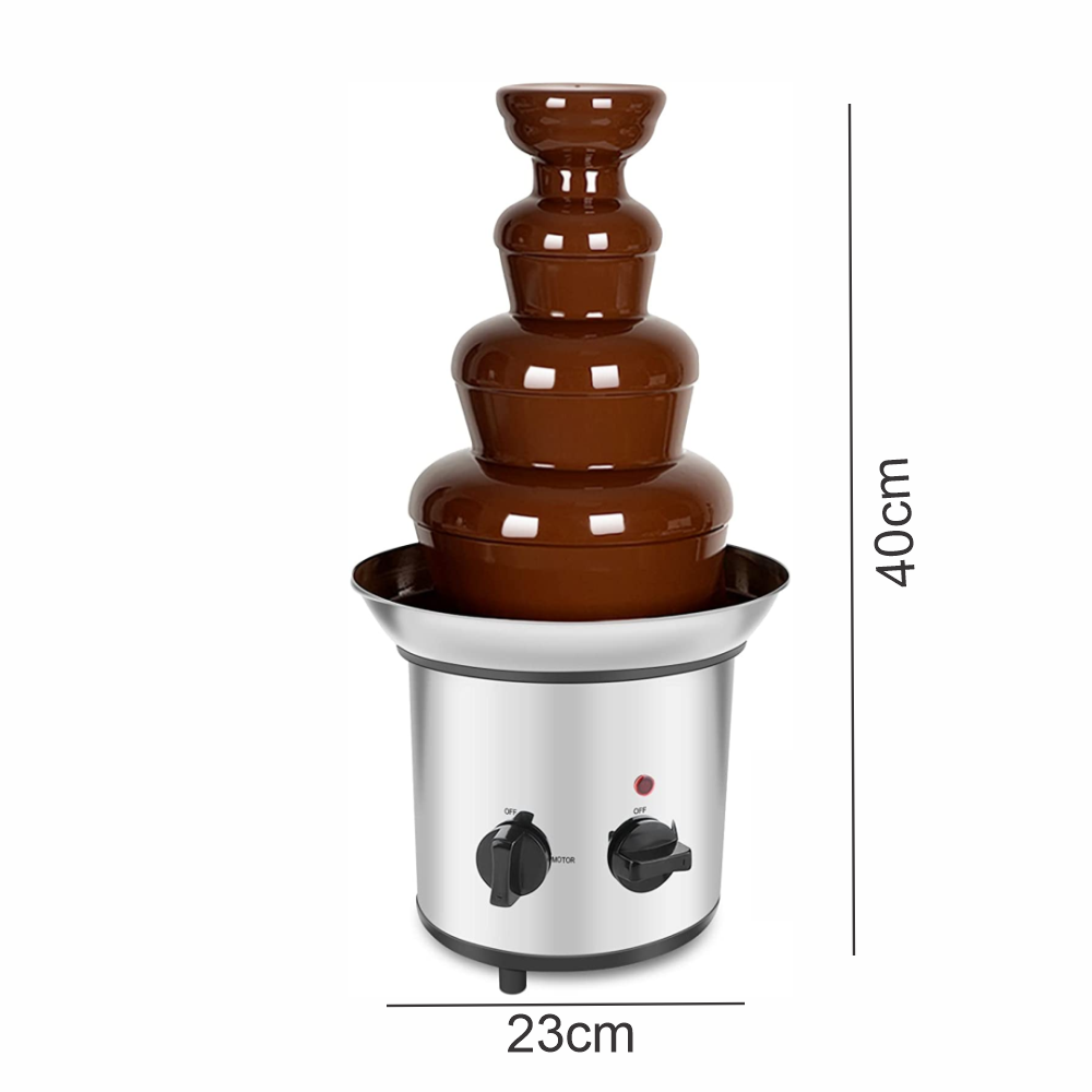 Fuente De Chocolate Fondue 4 Niveles En Acero Inoxidable